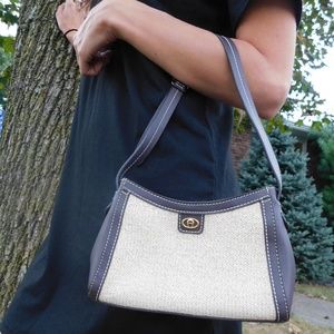 Etienne Aigner Woven W/ Leather Trim Bag